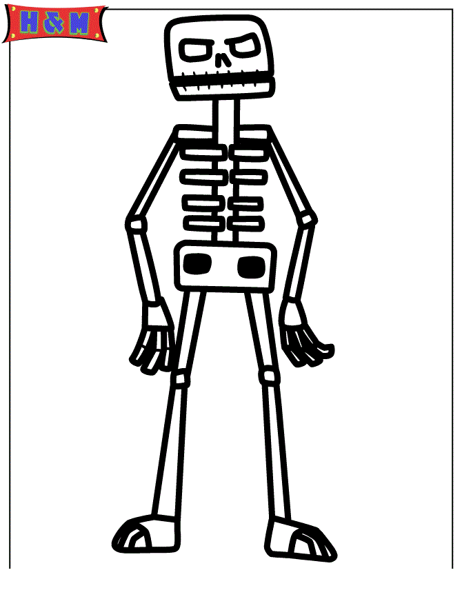 Minecraft Skeleton Coloring Pages - Coloring Cool