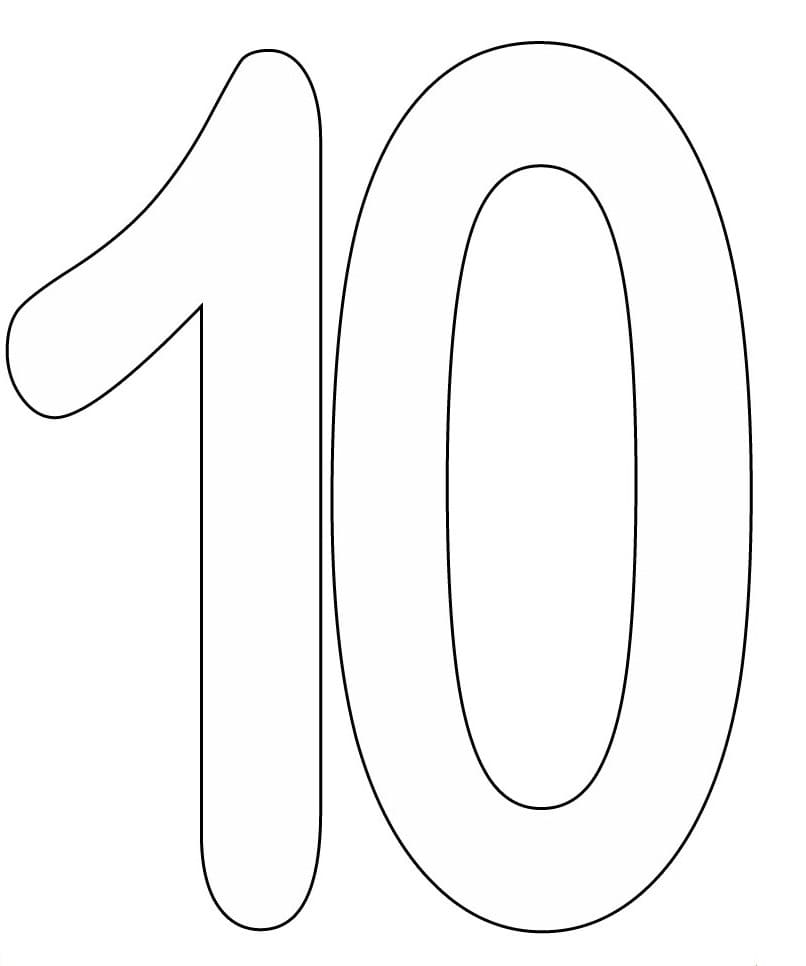Printable Number 10 Coloring Pages - Coloring Cool