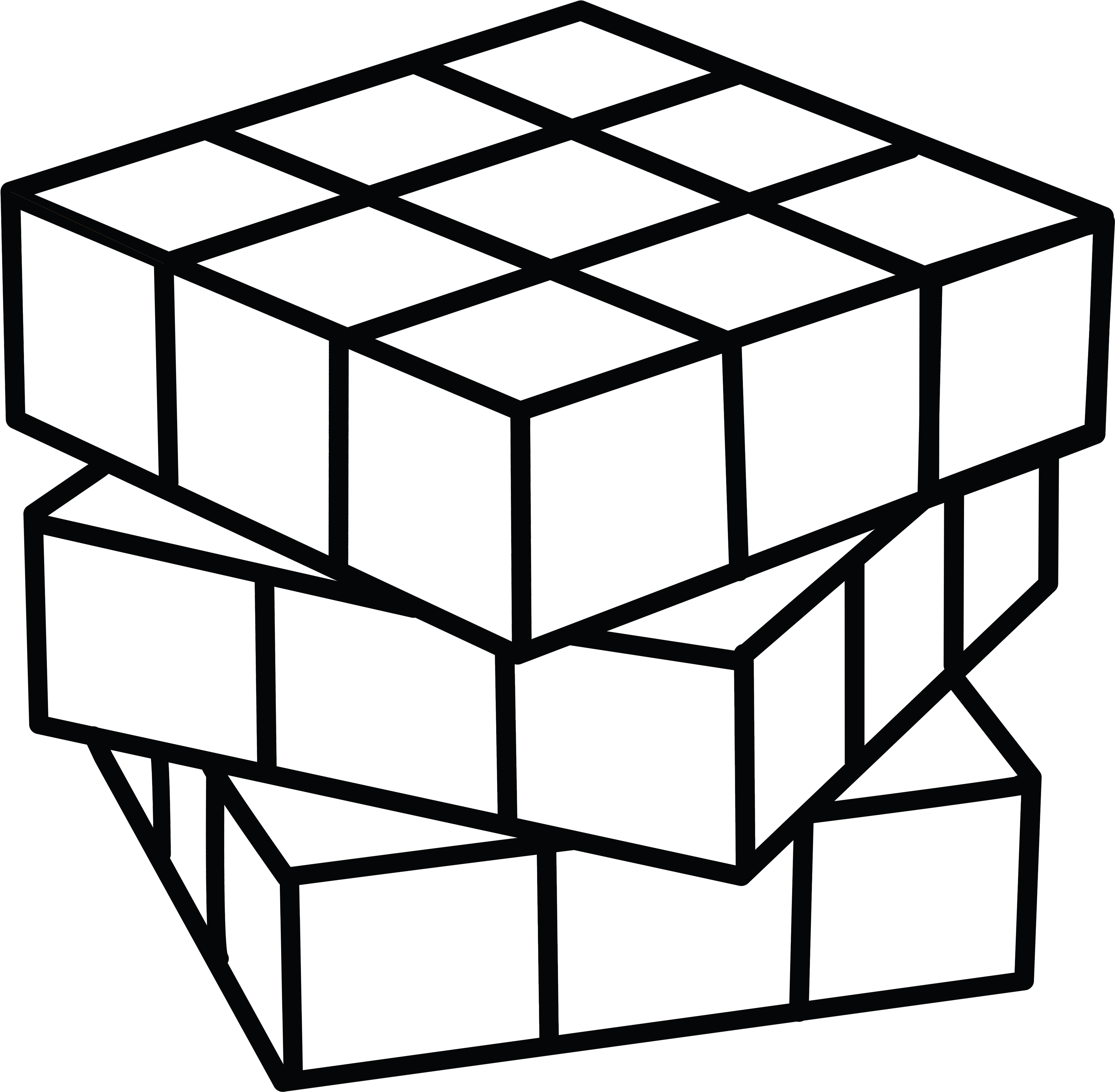 Кубик рубик контур