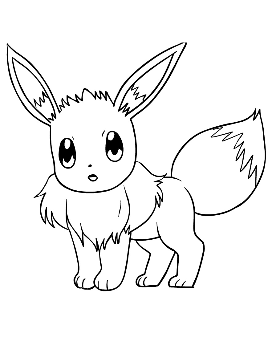 Free Surprise Eevee coloring page to Print, Download or Color online. 