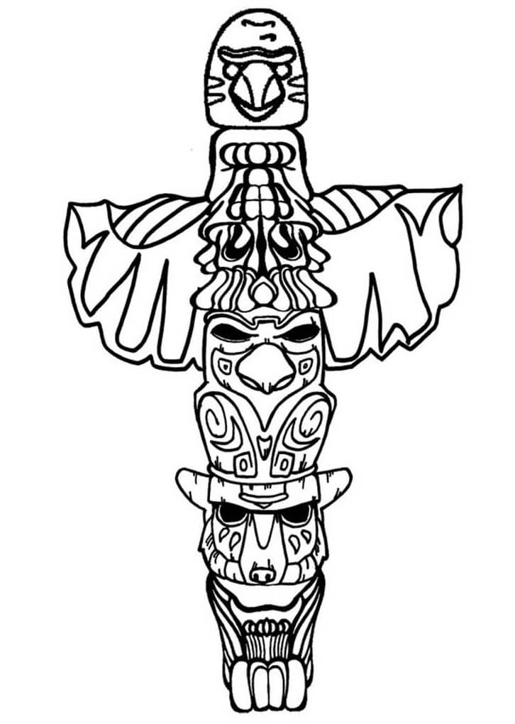 Totem Pole 11 Coloring Pages - Coloring Cool