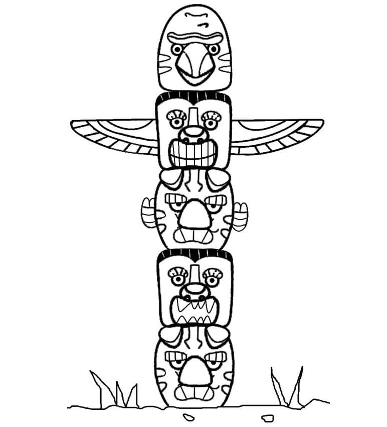 Totem Pole 22 Coloring Pages - Coloring Cool