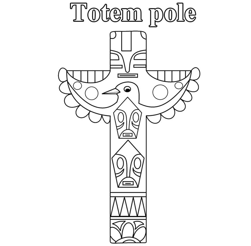 Totem Pole 23 Coloring Pages - Coloring Cool