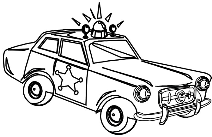 Very Old Police Car Coloring Pages - Coloring Cool