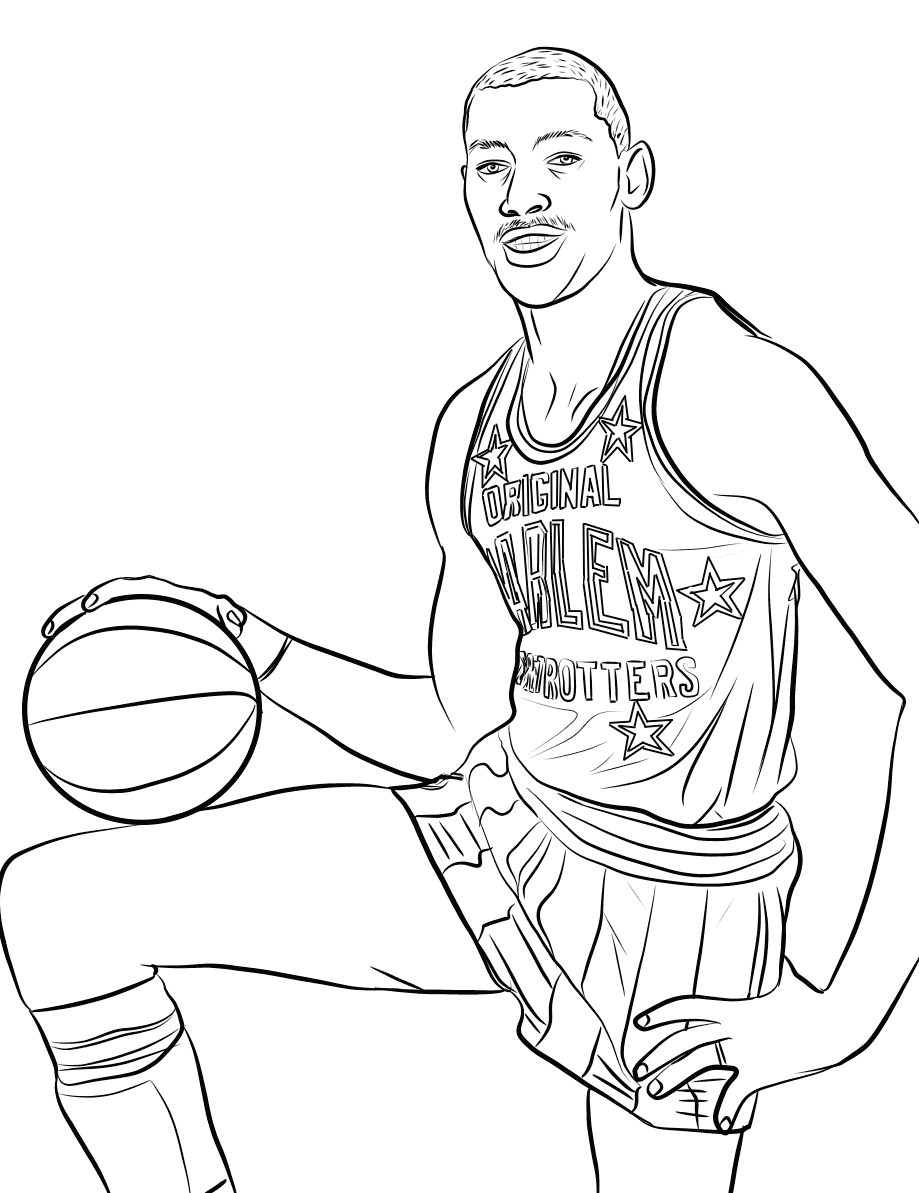 Wilt Chamberlain Coloring Pages - Coloring Cool