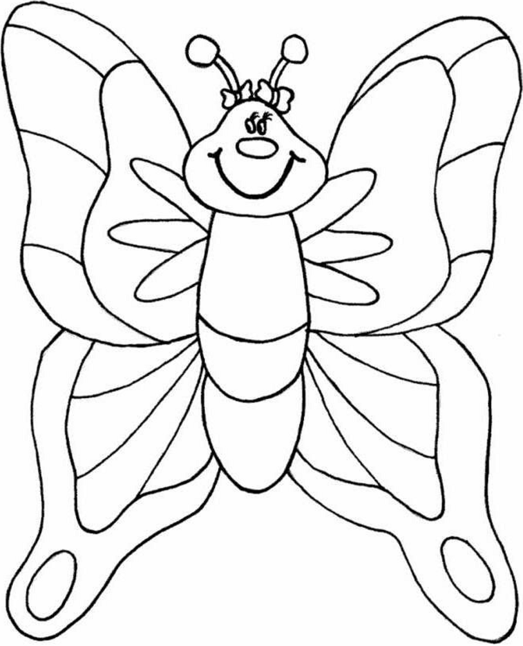 Butterfly For Child Preschool Coloring Page