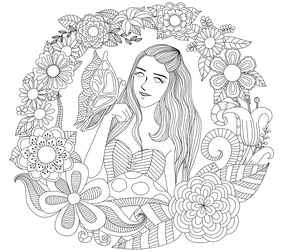 Butterfly Girl Coloring Page