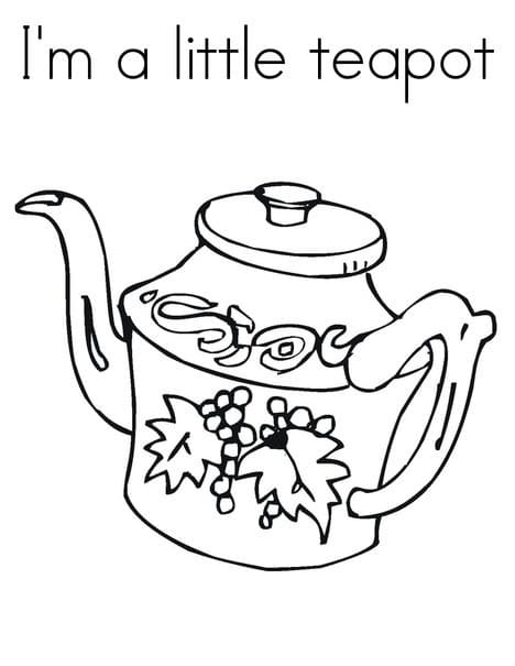 A Little Teapot Coloring Page