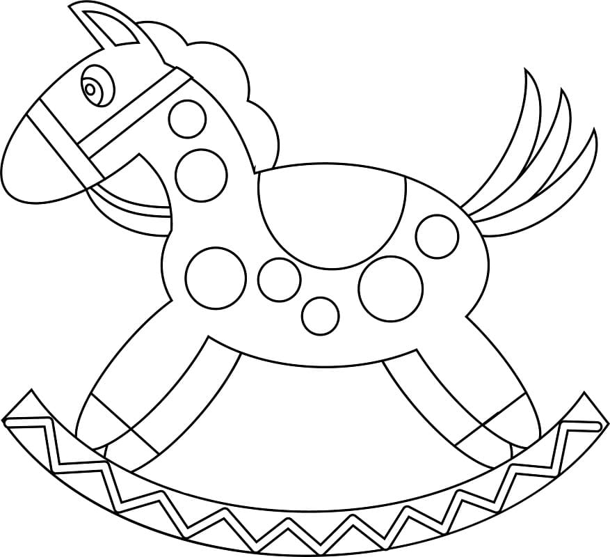 Adorable Rocking Horse Coloring Page