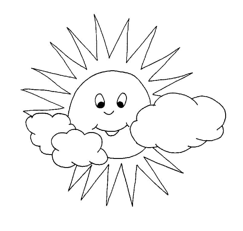 Adorable Sun Coloring Page