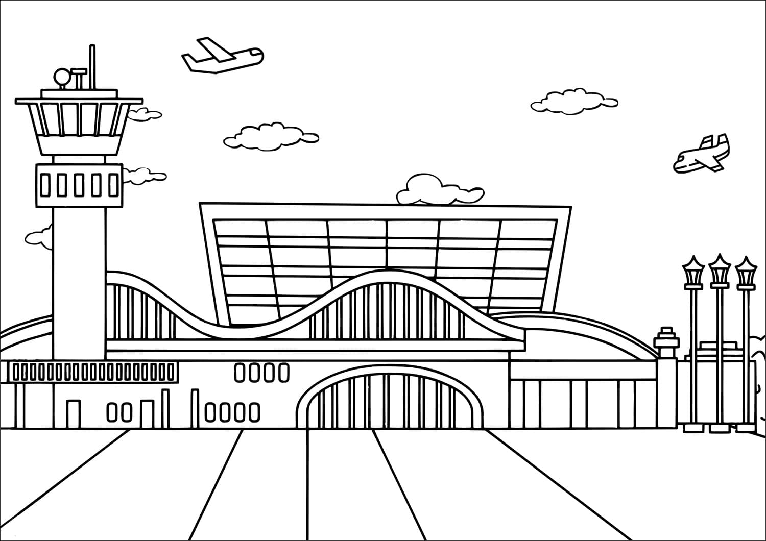 Airport 3 Coloring Page