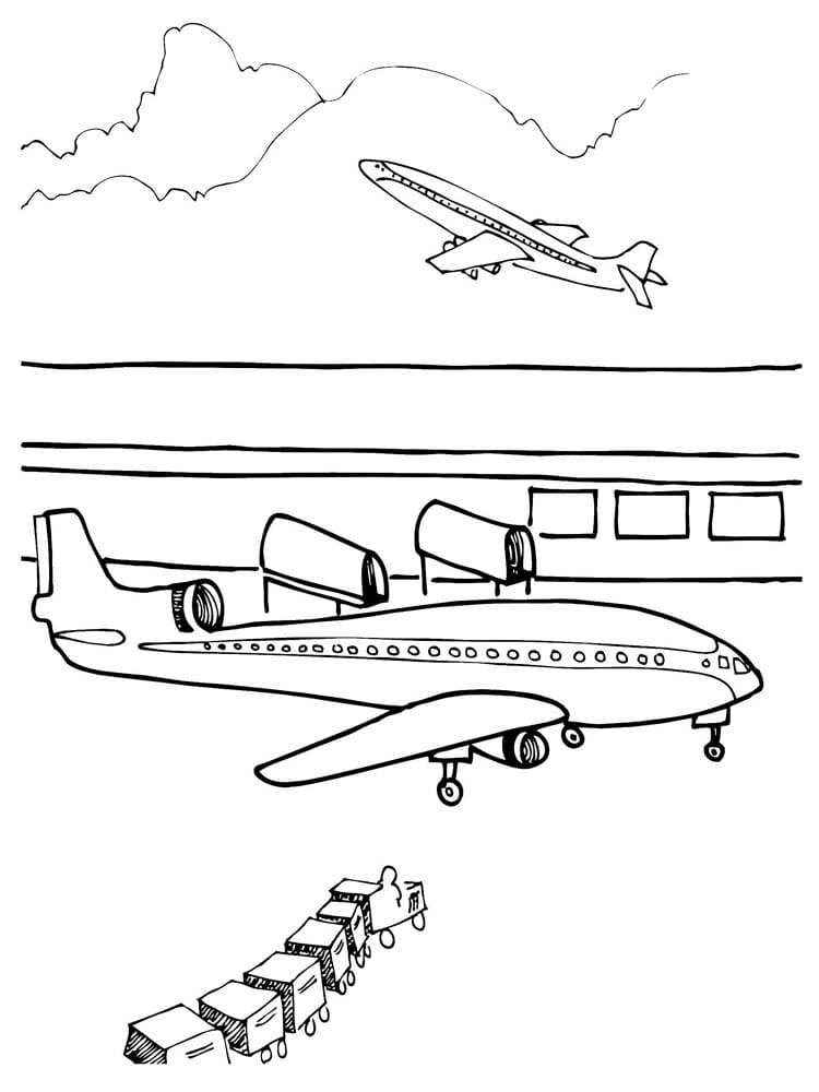 Airport Printable Coloring Page