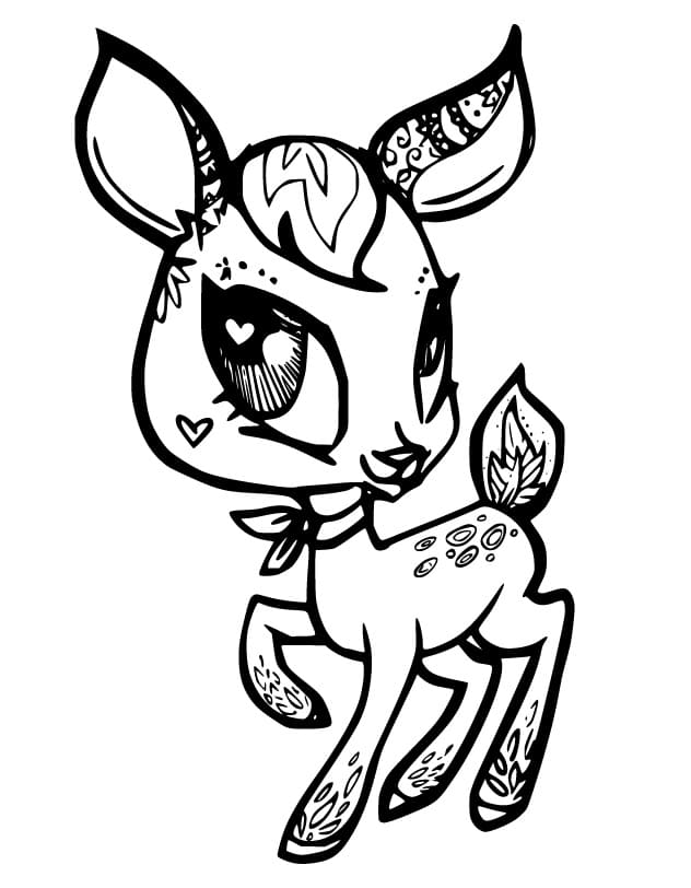 Amazing Fawn Coloring Page