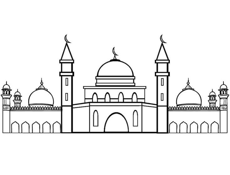 Amazing Mosque Coloring Page
