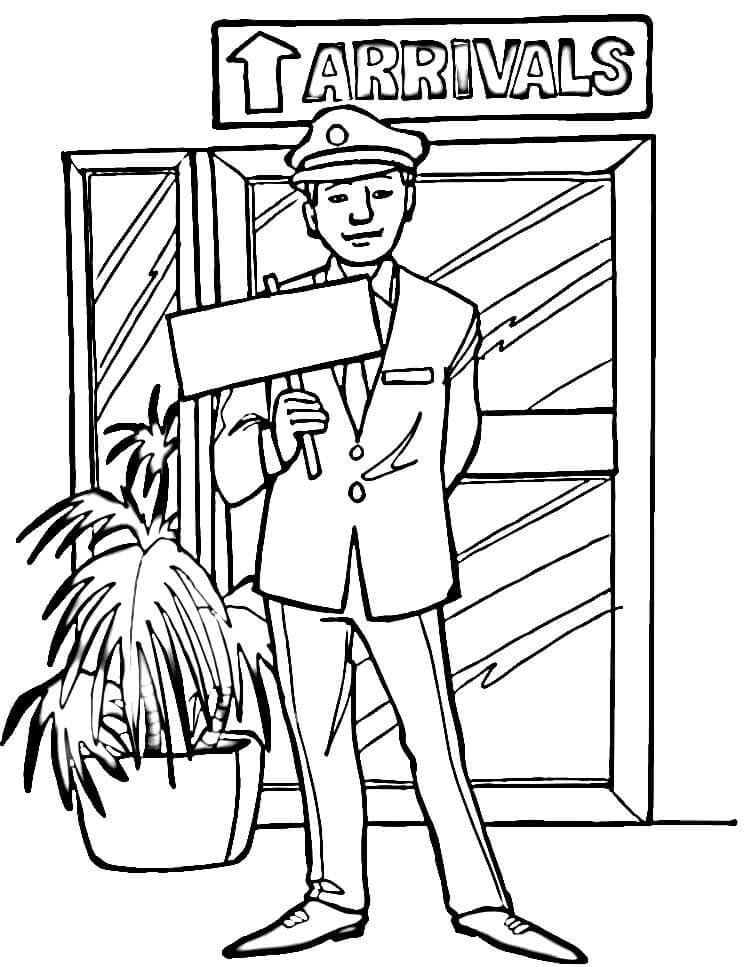 Arrivals in Airport Coloring Page