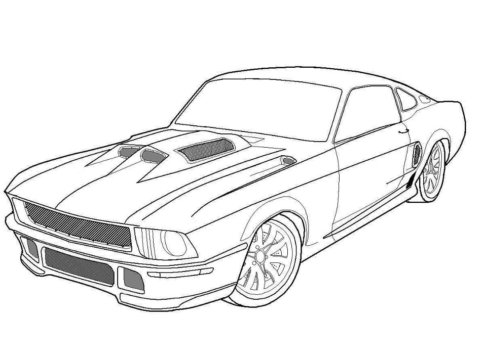 Awesome Mustang Coloring Page
