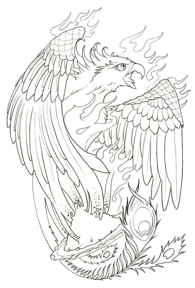 Awesome Phoenix Coloring Page