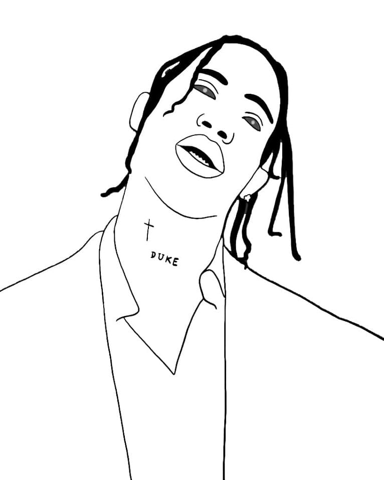 Awesome Travis Scott Coloring Page