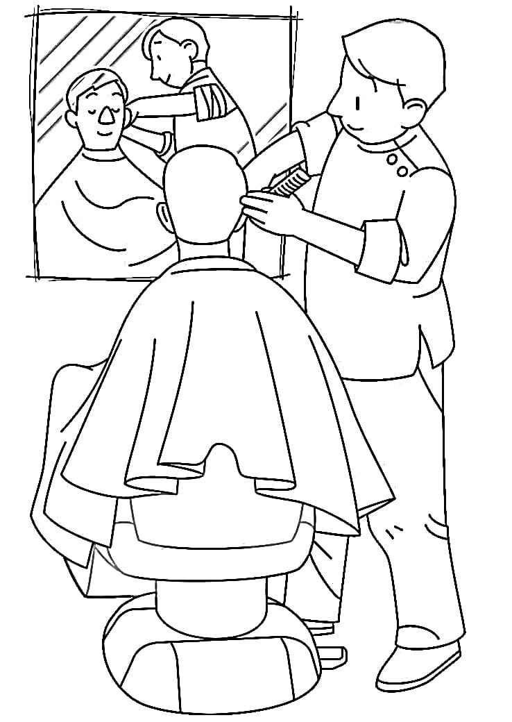 Barber Printable Coloring Page