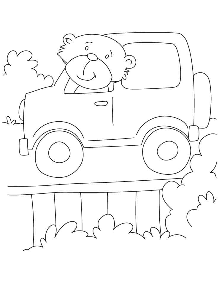 Bear Driving Jeep