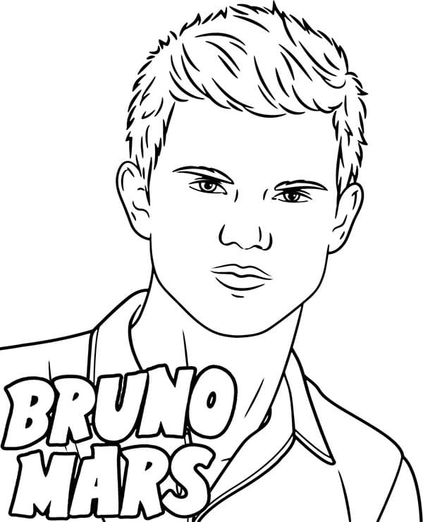 Bruno Mars Printable Coloring Page