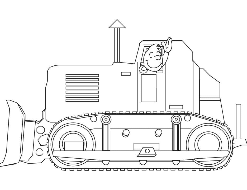 Bulldozer for Kid Coloring Page