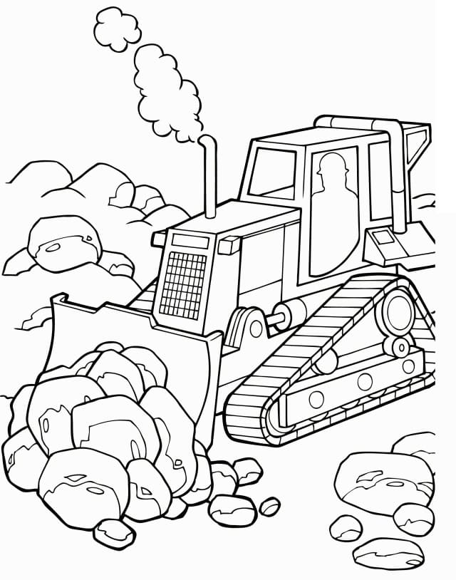 Bulldozer for Kids Coloring Page