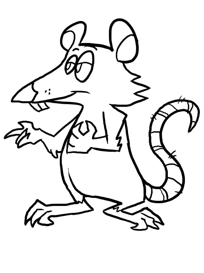 Cartoon Rat Coloring Page