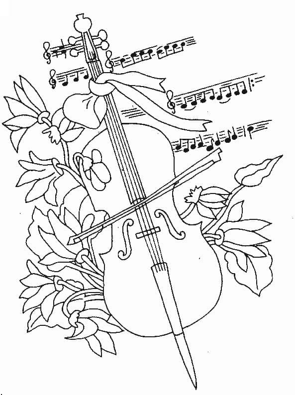 Cello 1 Coloring Page