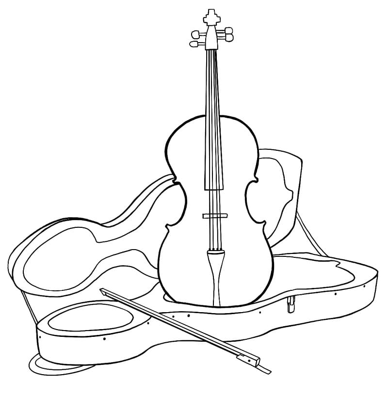 Cello Free Printable Coloring Page