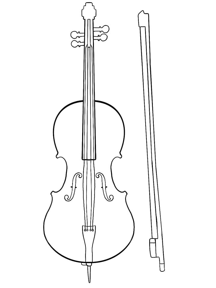 Cello Printable Coloring Page