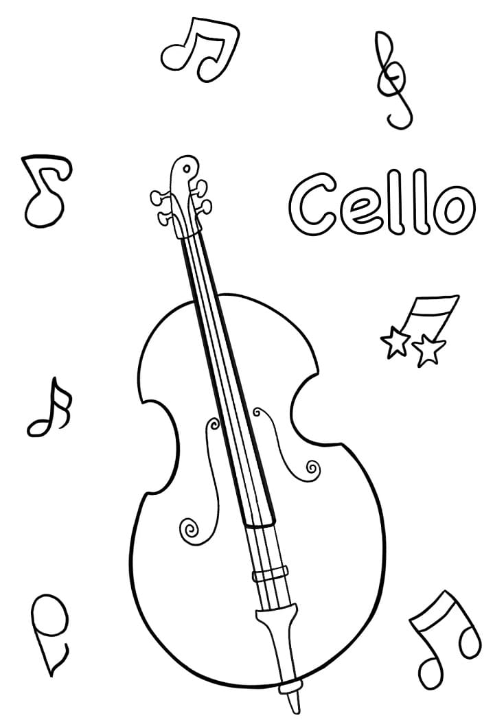 Cello to Print Coloring Page