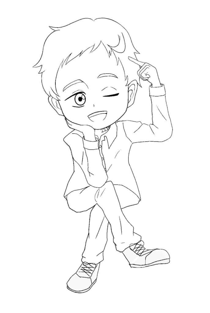 Chibi Norman Coloring Page
