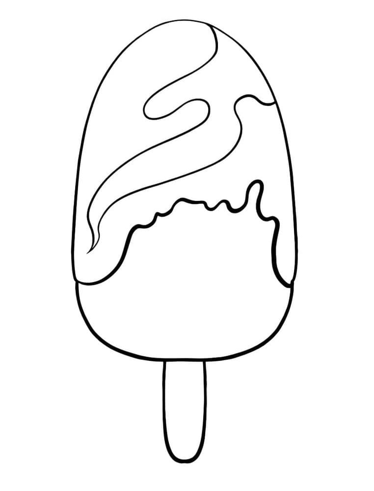 Chocolate Popsicle Coloring Page