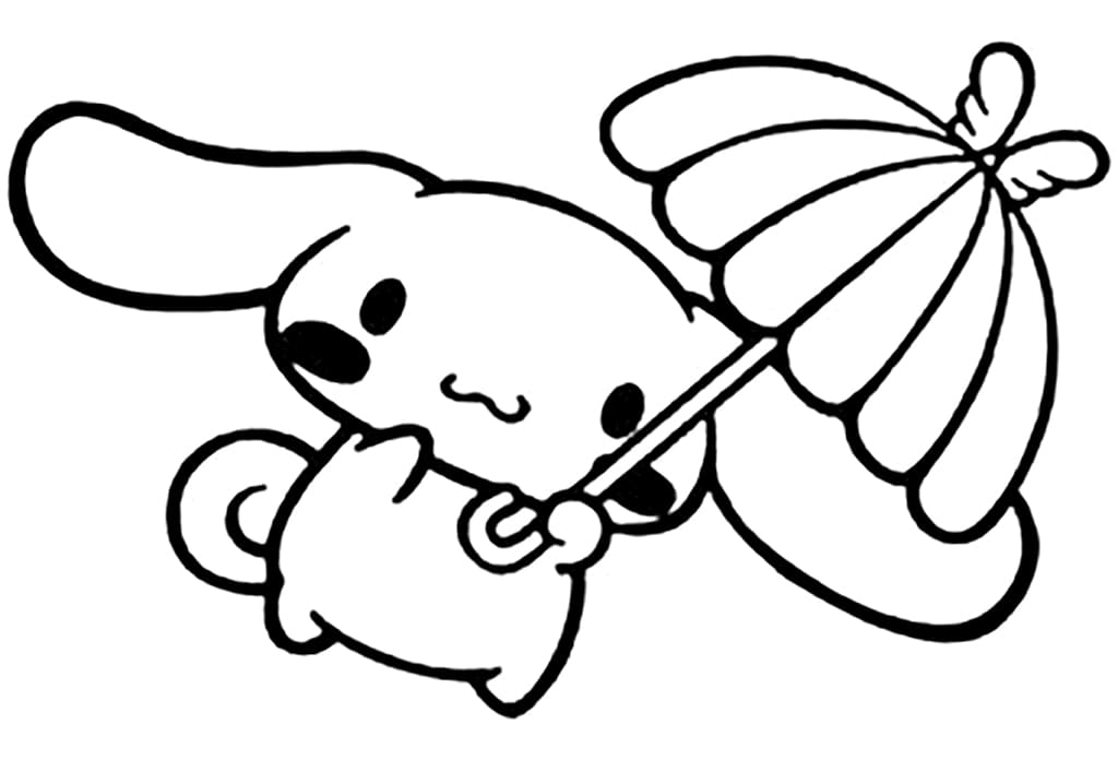 Cinnamoroll with Umbrella Coloring Page