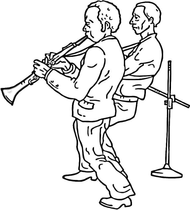 Clarinet Band Coloring Page