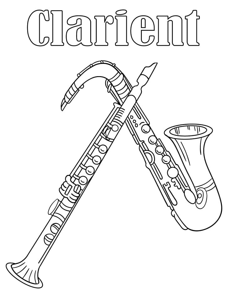 Clarinet and Saxophone Coloring Page