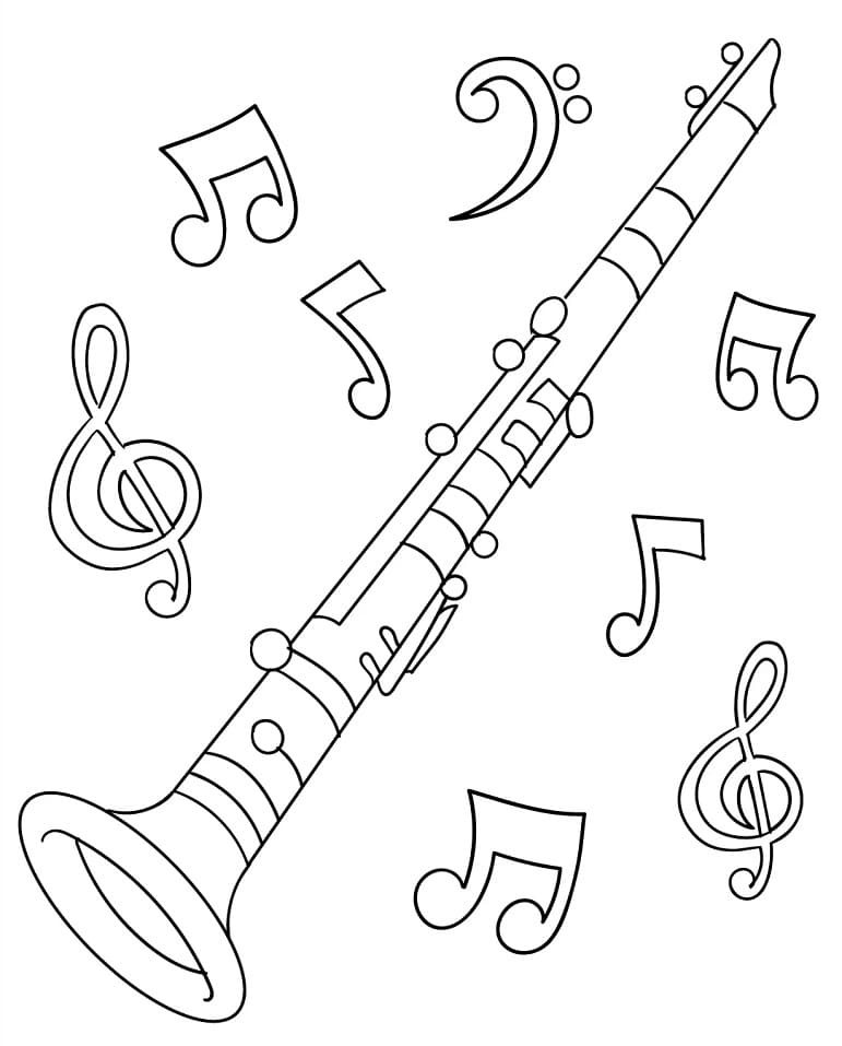 Clarinet with Music Notes