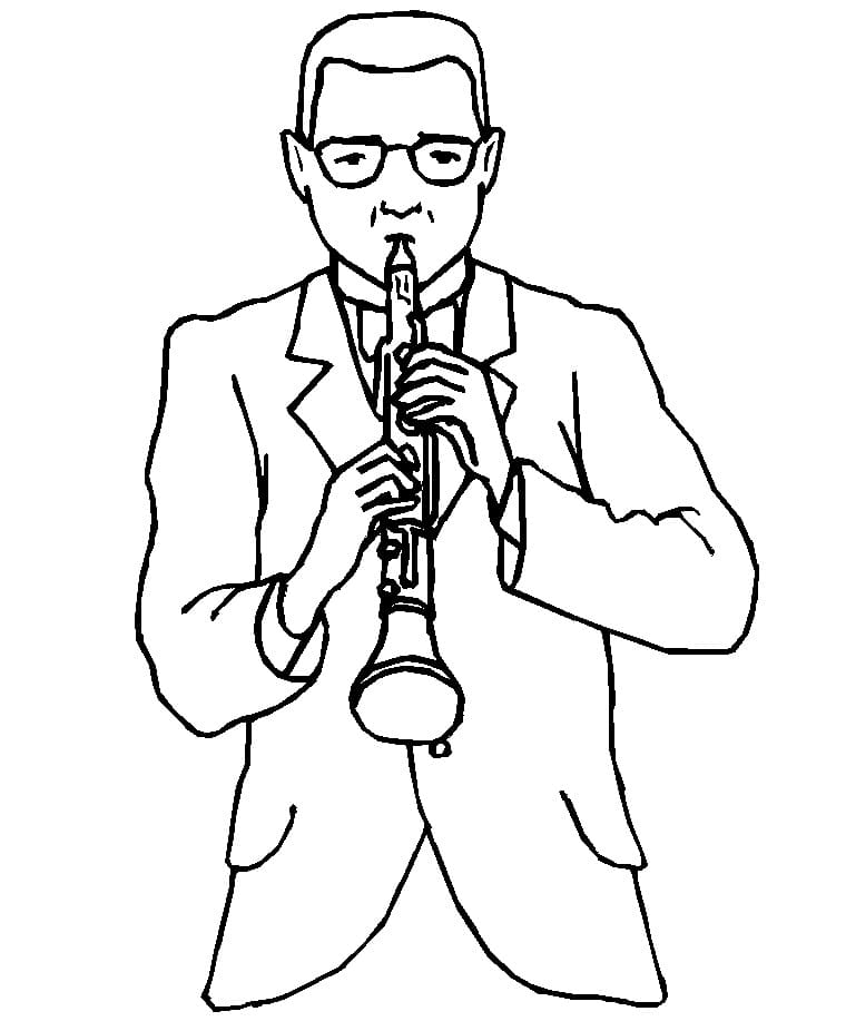 Clarinetist Coloring Page