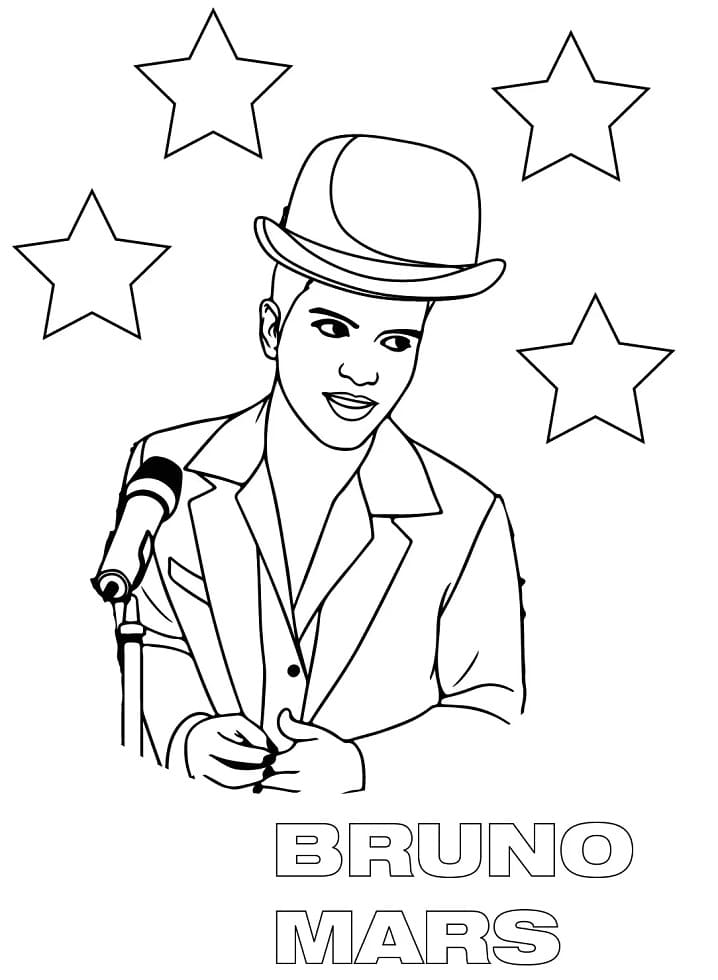 Cool Bruno Mars Coloring Page