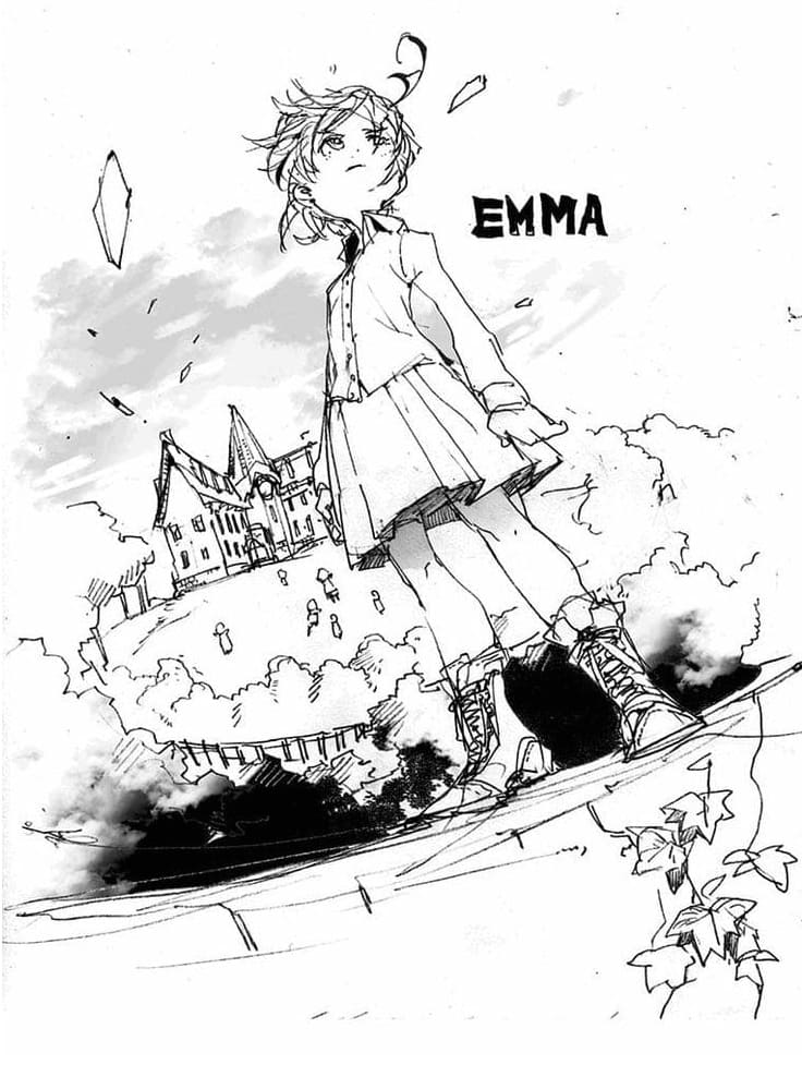 Cool Emma from The Promised Neverland Coloring Page