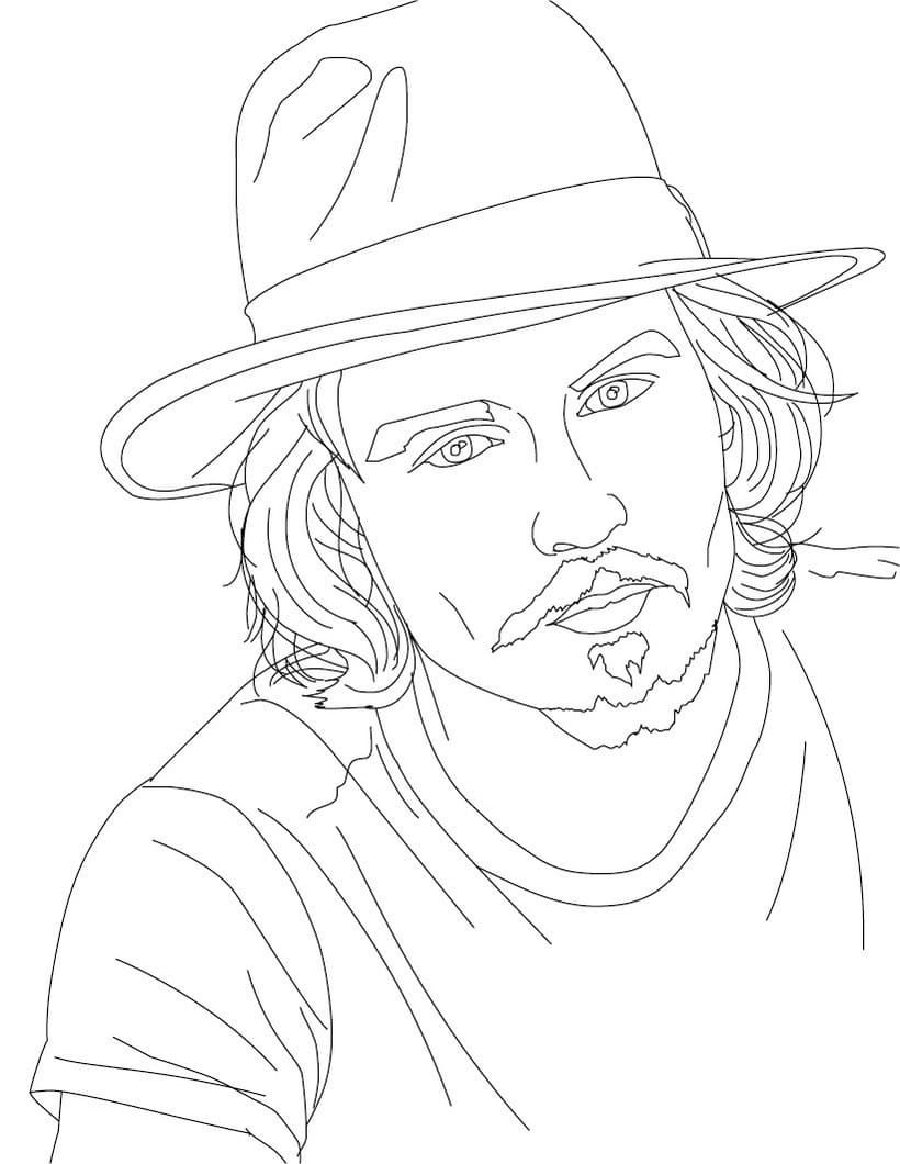 Cool Johnny Depp Coloring Page