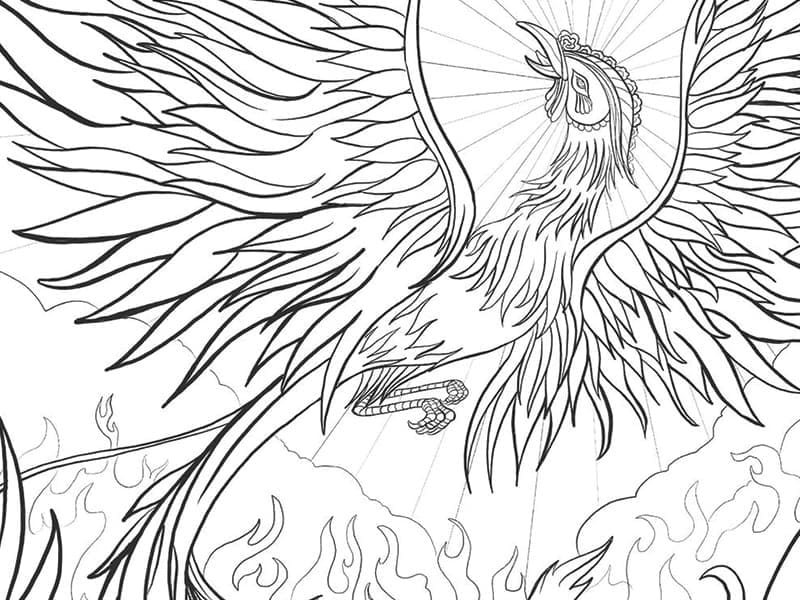 Cool Phoenix Coloring Page
