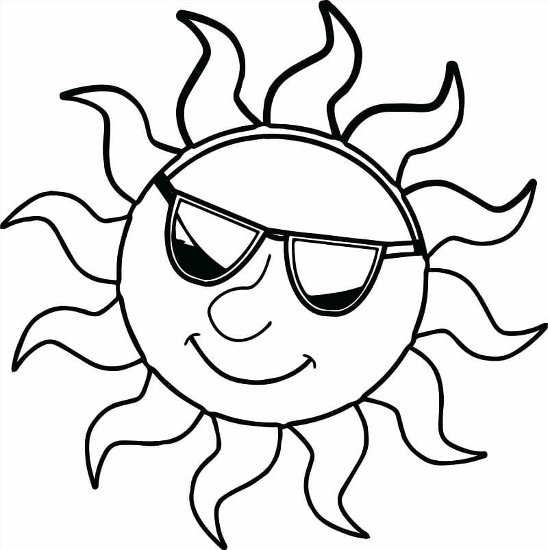 Cool Sun Coloring Page