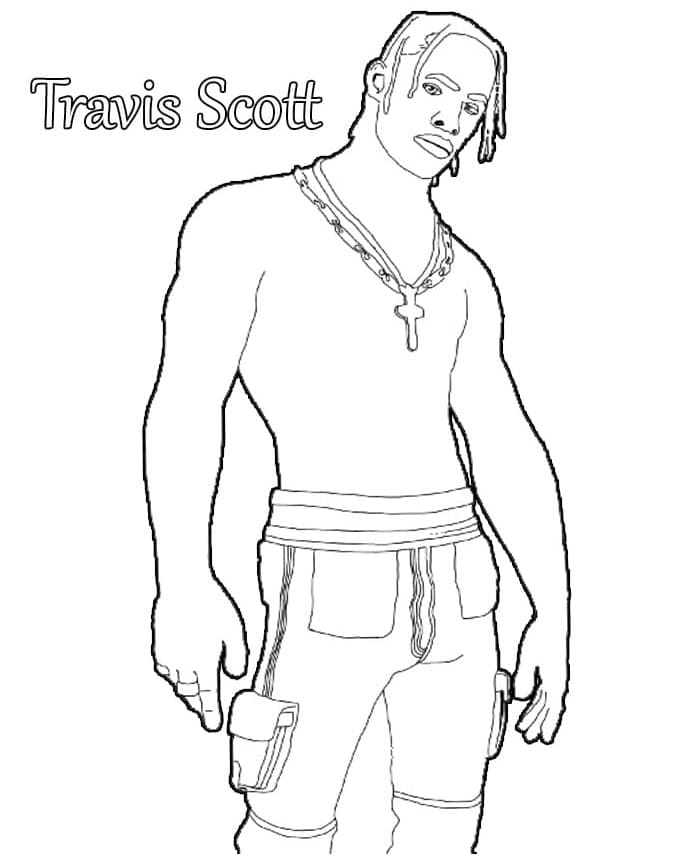 Cool Travis Scott Coloring Page