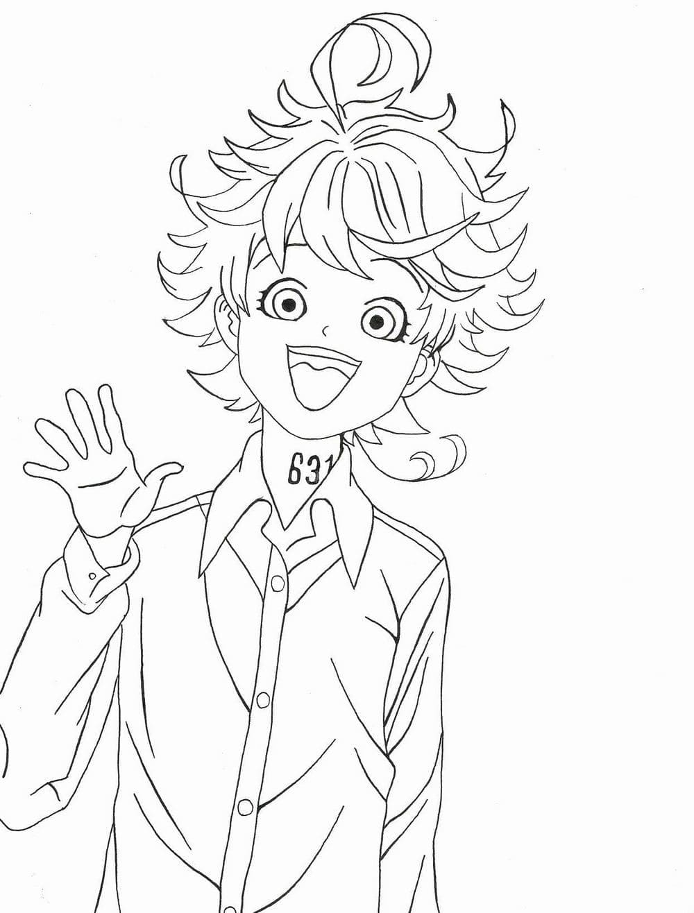 Cute Emma from The Promised Neverland Coloring Page