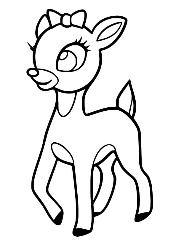 Cute Fawn Coloring Page