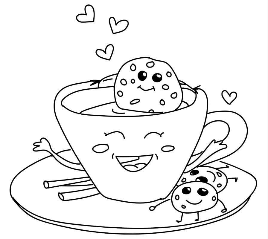 Cute Hot Chocolate and Cookies