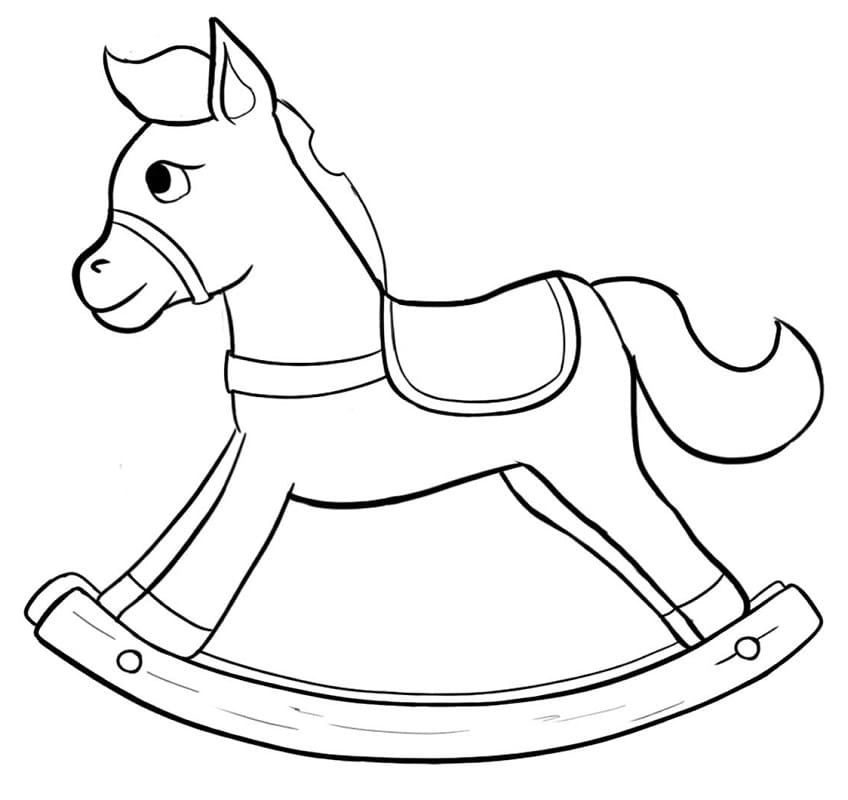 Cute Rocking Horse Coloring Page