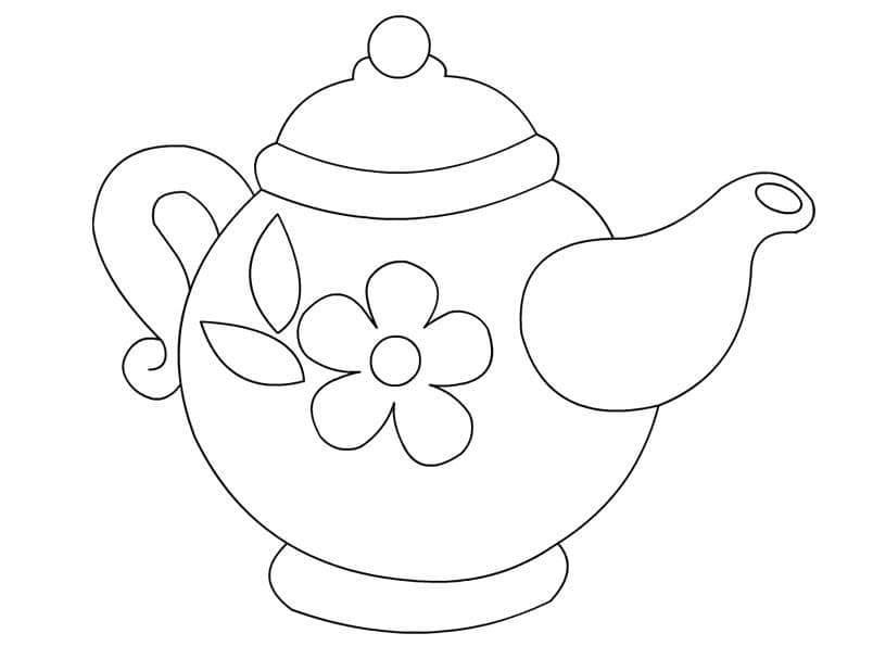 Cute Teapot Coloring Page